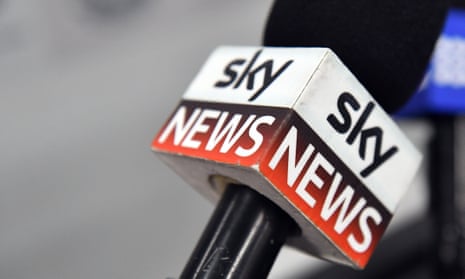 A Sky News microphone