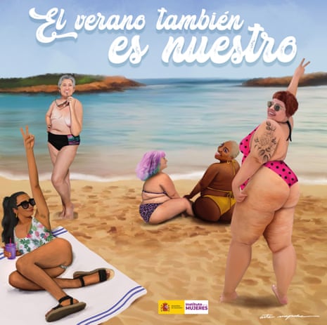 The Spanish equality ministry’s ‘Summer is ours too’ campaign, includes an image of Nyome Nicholas-Williams, second from the right.