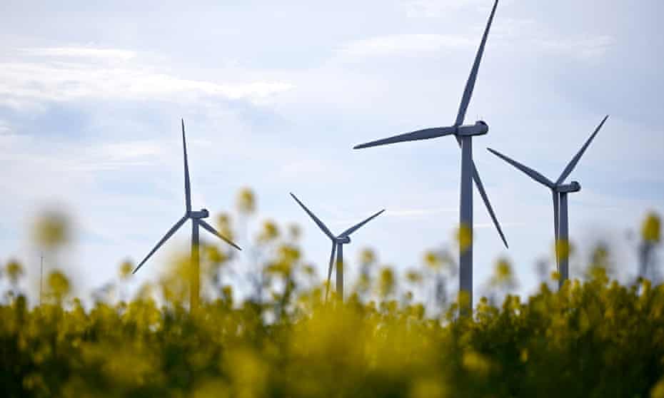 Wind turbines at Little Cheyne Court, UK