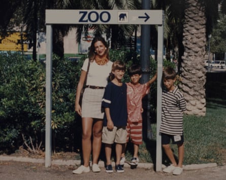 Daphne Caruana Galizia in 1989 at Lisbon zoo with her sons Paul, Andrew and Matthew.