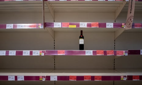 Empty supermarket shelves in Chippenham in March.