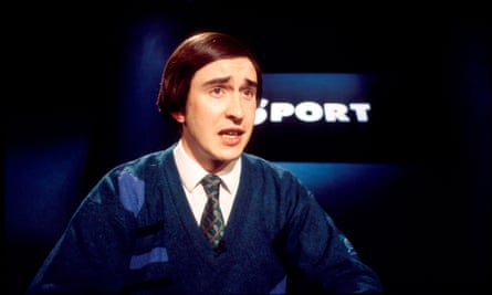 Grandstanding … young Alan, sports presenter on The Day Today.