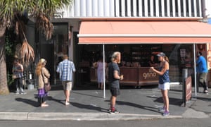 Social distancing in practice at Cronulla mall in Sydney