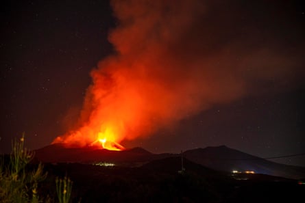 Lava flows from Etna.