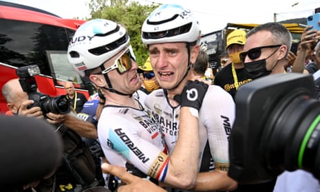 Matej Mohoric is emotional after his narrow victory on stage 19