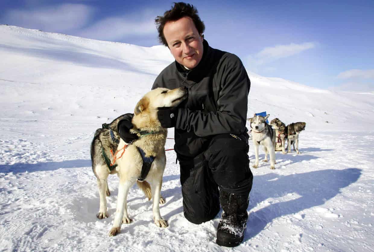 David Cameron visited the Norwegian Scott-Turner glacier to see the effects of climate change on 20 April, 2006. 