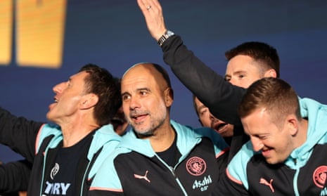 Guardiola laughs off idea of indefinite stay at City