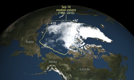 Arctic sea ice this summer shrank to its second lowest level since scientists started to monitor it by satellite