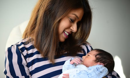 The MP Tulip Siddiq with her son, Raphael.
