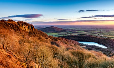 A winter sunset at Sutton Bank, UK.