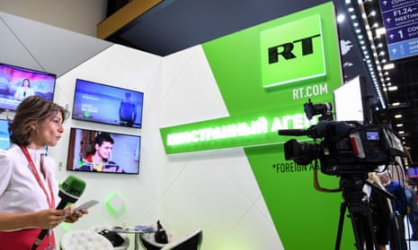 Russia Today (RT) broadcaster at the Saint Petersburg International Economic Forum on May 24, 2018 in Saint Petersburg.