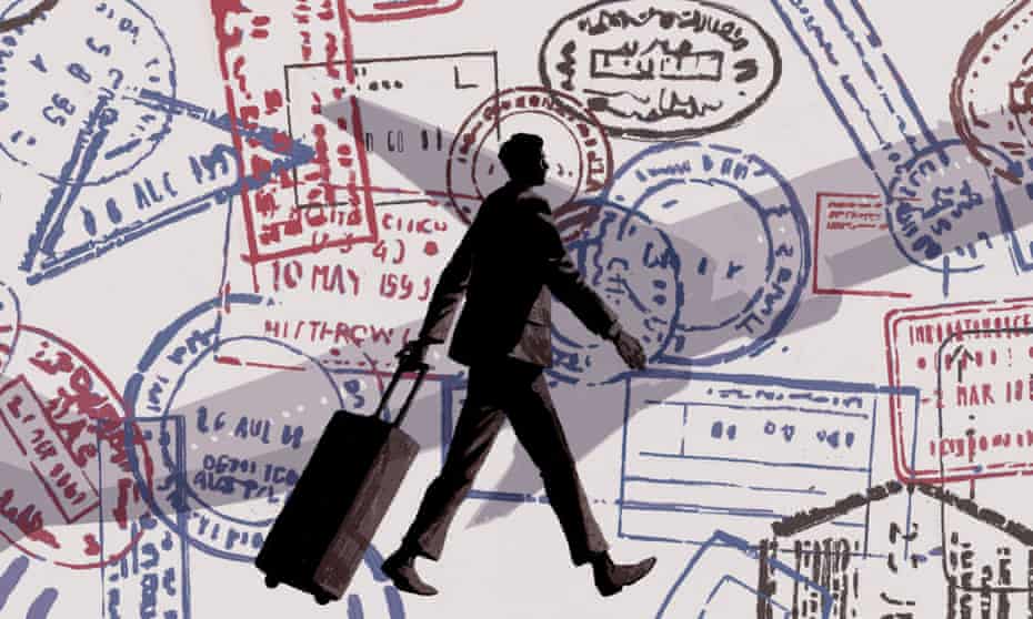 illustration: man with suitcase