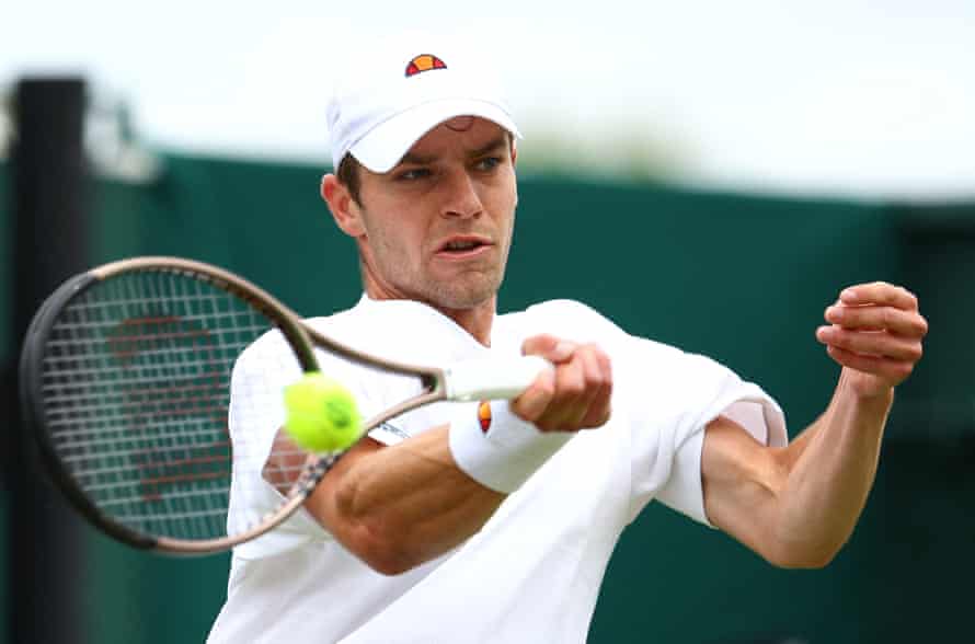 Alistair Gray with a forehand.