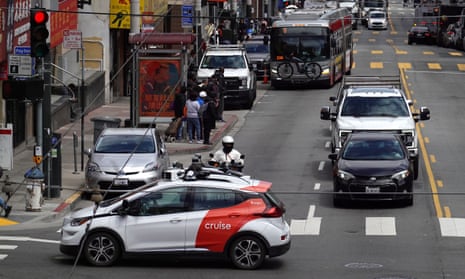 A Chevrolet Cruise autonomous vehicle with a driver in San Francisco.