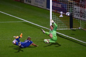 Richarlison heads home for Everton.