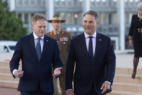 UK secretary of state for defence Grant Shapps and Australian deputy prime and defence minister Richard Marles in Canberra, Australia