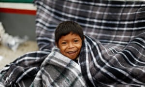 Jose, aged seven, from El Salvador, who is travelling with the caravan