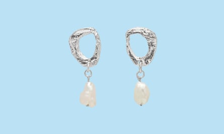 Handmade silver and pearl earrings
