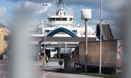 A ferry terminal at Helsingoer