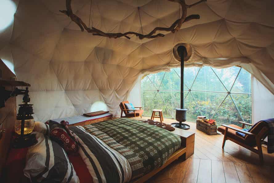 An onsen dome at Fforest glamping site