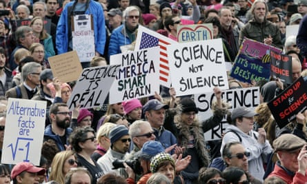 A protest in Boston against Donald Trump’s anti-science agenda.