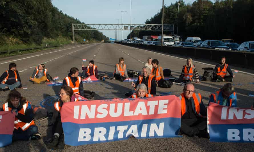 Insulate Britain campaigners blocked the M25 in both directions on Tuesday.