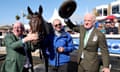 Macdermott with trainer Willie Mullins after winning the Scottish Grand National