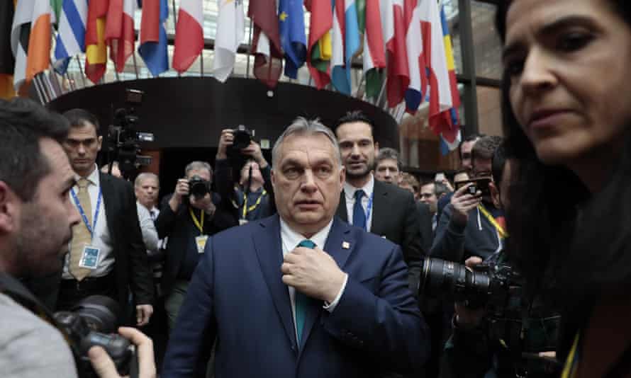 Hungarian Prime Minister Viktor Orbán at the European Council headquarters in Brussels