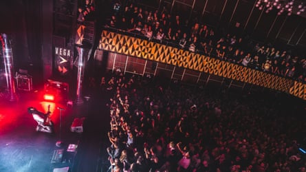 Thomas on stage in Copenhagen, Denmark, 10 March.