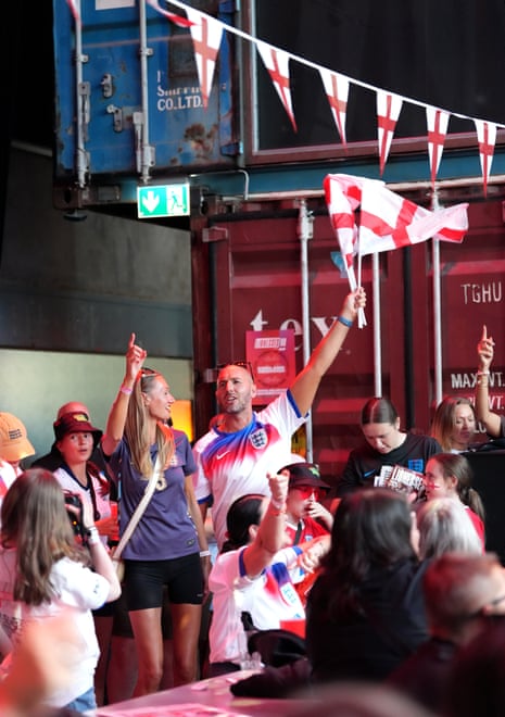 England fans show their support at the Euro 2025 Fan Zone