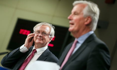 David Davis with Michel Barnier, June 2017