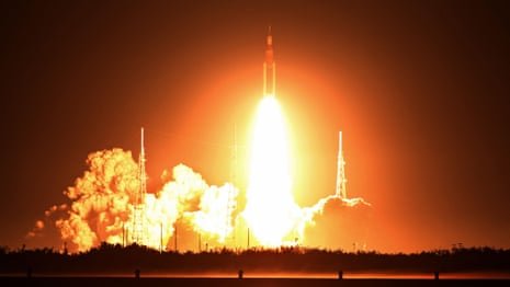 Watch the moment Nasa's Artemis 1 blasts towards the moon - video