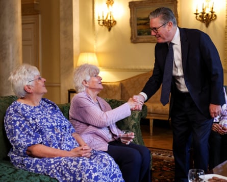 Keir Starmer shakes hands with former Labour MP, Ann Keen
