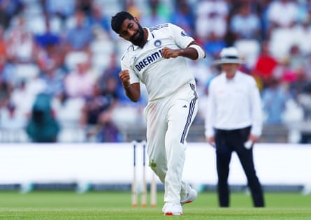 Jasprit Bumrah celebrates taking a wicket