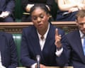Kemi Badenoch speaking during prime minister's questions in the House of Commons, on 2 July 2025