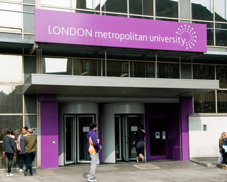 Students smoking outside the London Metropolitan University