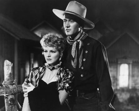 Claire Trevor and John Wayne in Stagecoach.