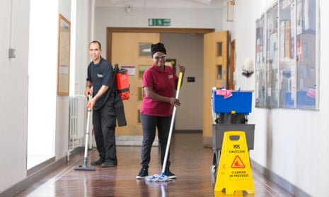 Cleaners at the Queen Mary University of London.