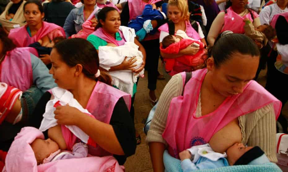 Mothers breastfeed their babies in Brazil