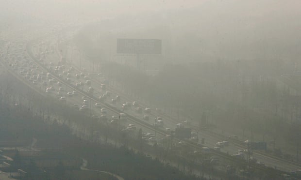 Traffic on a motorway in Beijing, China.
