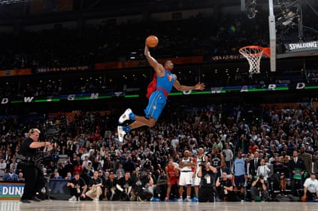 Dwight Howard famously won the Slam Dunk Contest at the 2008 NBA All-Star Game with a dunk from the free-throw line while wearing a Superman costume.