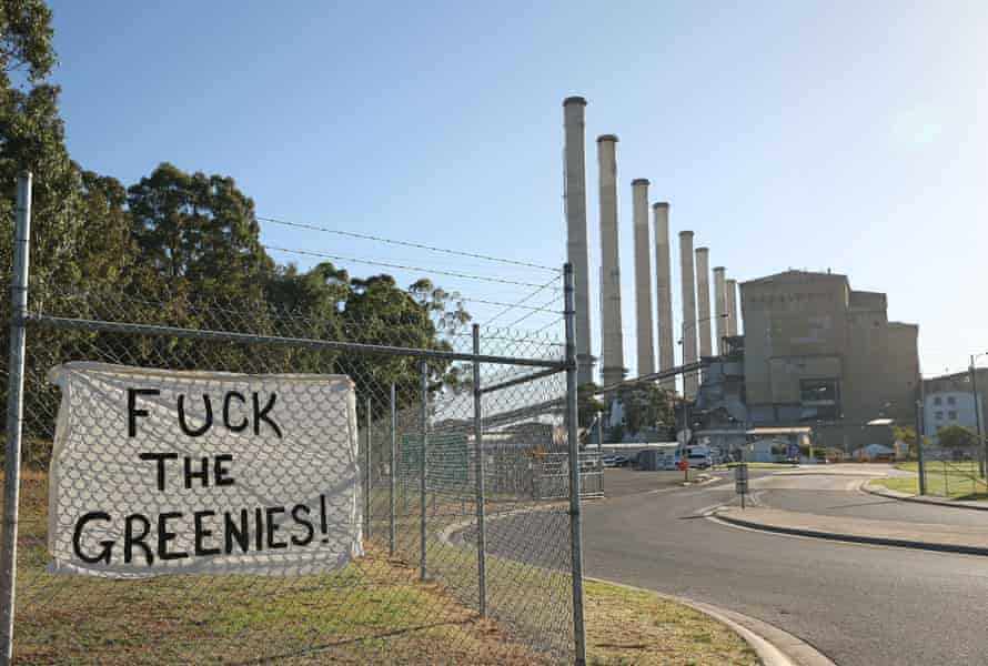 A sign hangs on the fence outside of the Hazelwood power station in March 2017 after hundreds of workers were left jobless when the plant closed.