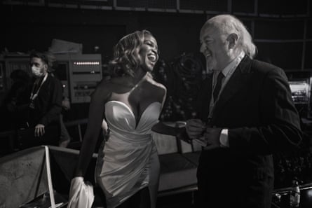 Bill Bailey with his Strictly dance partner Oti Mabuse at the Baftas in 2021.