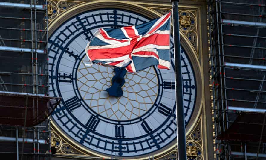 The clock face of Big Ben in Central London
