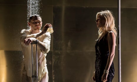 Jack O’Connell and Sienna Miller in Cat on a Hot Tin Roof, directed by Benedict Andrews, at the Apollo theatre, London