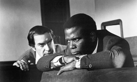 Martin Landau. left, and Sidney Poitier in They Call Me Mister Tibbs!, 1970.