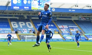 Harvey Barnes jumps in delight.