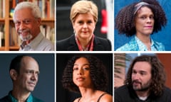 Clockwise from top left: Abdulrazak Gurnah, Nicola Sturgeon, Bernardine Evaristo, Joe Wicks, Corinne Bailey Rae and Damon Galgut.