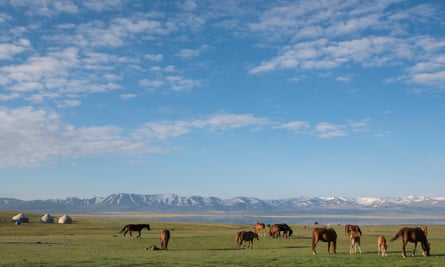 Horses and yurts dot the open pastures of Kazakhstan.