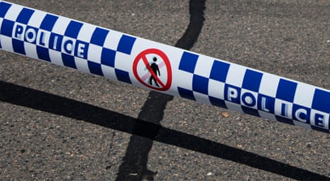 Australian police tape a crime scene